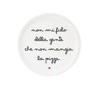 Dudecor Piatto Pizza design Non mi fido, Porcellana, bianco, nero e rosso, ø 31 cm…