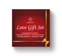 Dude's Love - Set regalo d'amore - Regalo per coppie di San Valentino | Tutti gli oli da massaggio biologici per appuntamenti serali, pittura per il corpo al cioccolato, gel da gioco e kit da viaggio