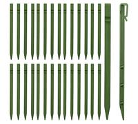 DUDNJC 30 picchetti di ancoraggio in plastica da giardino, robusti picchetti per ancoraggio paesaggistico per mantenere le reti da giardino, bordi del prato e copertura per erbacce (verde)