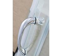 DUDSME Confezione da 2 maniglie per porta della doccia, in acciaio inox 304, colore argento, per la casa e la doccia, maniglia per porta in vetro su un solo lato, accessori per porte in vetro semplici