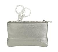 DUDU Astuccio portachiavi colorato in pelle uomo donna formato bustina con zip Argento