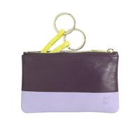 DUDU Astuccio portachiavi colorato in pelle uomo donna formato bustina con zip Deep purple