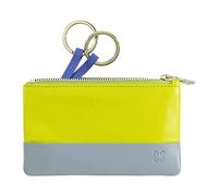 DUDU Astuccio portachiavi colorato in pelle uomo donna formato bustina con zip Lime