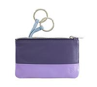 DUDU Astuccio portachiavi colorato in pelle uomo donna formato bustina con zip Mauve