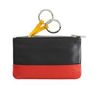 DUDU Astuccio portachiavi colorato in pelle uomo donna formato bustina con zip Nero