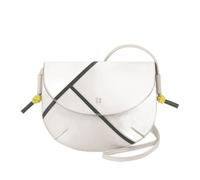 DUDU Borsa a Tracolla Donna in Vera Pelle - Borsetta Piccola con Chiusura a Patta Stile Tennis con Tracolla Regolabile e Interno Capiente Perla