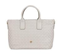 DUDU Borsa a Tracolla Donna in Vera Pelle Intrecciata - Borsa a Mano Elegante con Manici, Cerniera e Tracolla Regolabile Rimovibile - Borsetta Capiente per Ufficio e Tempo Libero Perla