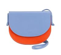 DUDU Borsa a Tracolla Donna Piccola in Pelle, Borsetta Design Sottile Compatta con Chiusura a Bottone, Tracolla Regolabile Blu pastello