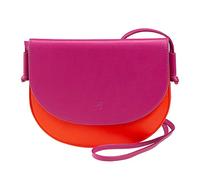 DUDU Borsa a Tracolla Donna Piccola in Pelle, Borsetta Design Sottile Compatta con Chiusura a Bottone, Tracolla Regolabile Fucsia