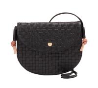 DUDU Borsa a Tracolla Piccola Intrecciata in Vera Pelle con Patta - Borsa