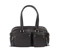 DUDU Borsa Bauletto Grande Donna in Pelle con Tasche Esterne e Tracolla Removibile, Capiente ed Elegante - Borsa a Mano e Spalla con Cerniera Zip, Stile Moderno Nero