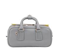 DUDU Borsa Bauletto Grande Donna in Pelle con Tracolla Removibile, Capiente ed Elegante - Borsa a Mano e Spalla con Cerniera Zip, Doppi Manici Cloud grey