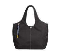 DUDU Borsa Donna a Mano a Tracolla Grande in Nylon e Pelle - Shopper Leggera con Tracolla Regolabile e Chiusura Magnetica Nero