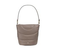 DUDU Borsa Donna a Spalla e Tracolla Trapuntata Imbottita in Pelle Nappa, Borsa Grande con Cerniera e Doppia Tracolla, Design Elegante Taupe