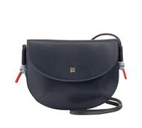 DUDU Borsa Donna a Tracolla con Patta in Vera Pelle, Piccola Borsetta a Spalla con Pattina a Bottone Magnetico, Borsa Navy
