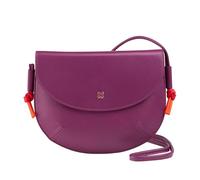 DUDU Borsa Donna a Tracolla con Patta in Vera Pelle, Piccola Borsetta a Spalla con Pattina a Bottone Magnetico, Borsa Fucsia