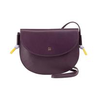 DUDU Borsa Donna a Tracolla con Patta in Vera Pelle, Piccola Borsetta a Spalla con Pattina a Bottone Magnetico, Borsa Deep purple