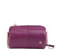 DUDU Borsa Donna Cilindrica in Pelle, Borsa a Tracolla con Catena e Pelle, Borsa a Cilindro Piccola Fashion Elegante con Cerniera Fucsia
