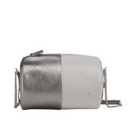 DUDU Borsa Donna Cilindrica in Pelle, Borsa a Tracolla con Catena e Pelle, Borsa a Cilindro Piccola Fashion Elegante con Cerniera Argento