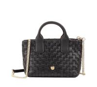 DUDU Borsa in Pelle Donna Piccola Intrecciata con Cerniera Zip - Mini Bag Elegante con Tracolla a Catena, Borsa a Spalla Borsetta a Mano Compatta e Raffinata Nero rosa