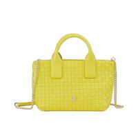 DUDU Borsa in Pelle Donna Piccola Intrecciata con Cerniera Zip - Mini Bag Elegante con Tracolla a Catena, Borsa a Spalla Borsetta a Mano Compatta e Raffinata Citrus yellow