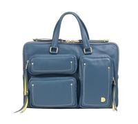 DUDU Borsa Porta PC Donna Elegante in Pelle con Tracolla - Borsa Cartella Laptop da Lavoro con Tasche Organizer, Capiente e Professionale, Porta Computer e Documenti Denim blue