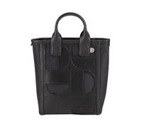 DUDU Borsa Tote Donna Pelle e Tessuto - Borsa a Mano, Borsa a Tracolla con Design Geometrico, Shopping Elegante e Versatile per Uso Quotidiano Black_bright yellow