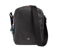 DUDU Borsello Uomo in Vera Pelle Colorato, Borsa a Tracolla Regolabile, Design Piccolo Compatto, Multi Scomparto e Chiusura Zip Nero