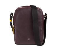 DUDU Borsello Uomo in Vera Pelle Colorato, Borsa a Tracolla Regolabile, Design Piccolo Compatto, Multi Scomparto e Chiusura Zip Burgundy