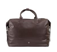 DUDU Borsone da Viaggio Uomo Donna in Pelle, Borsa per Weekend con Due Manici, Bagaglio a Mano o Tracolla 28 Litri con Cerniera Coffee brown