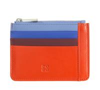 DUDU Bustina porta carte di credito in vera pelle colorata portafogli con zip Arancio