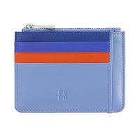 DUDU Bustina porta carte di credito in vera pelle colorata portafogli con zip Blu pastello