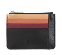 DUDU Bustina porta carte di credito in vera pelle colorata portafogli con zip Nero rosa