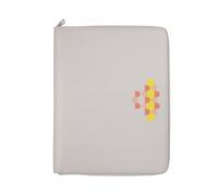 DUDU Cartella Portadocumenti A4 in Pelle Portablocco da Ufficio Cartellina Porta Tablet iPad Multicolore con Zip Pearl Mosaic