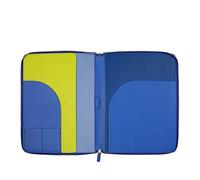 DUDU Cartella Portadocumenti A4 in Pelle Portablocco da Ufficio Cartellina Porta Tablet iPad Multicolore con Zip Fiordaliso