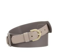 DUDU Cintura in Pelle Donna Made in Italy, H 40mm, con Fibbia Metallica, Larghezza 4cm, Cintura Elegante per Vestito, Pantalone Taupe da 80 cm