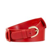 DUDU Cintura in Pelle Donna Made in Italy, H 40mm, con Fibbia Metallica, Larghezza 4cm, Cintura Elegante per Vestito, Pantalone Rosso da 90 cm