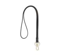 DUDU Cordino Laccio da Collo con Anello e Moschettone Metal in Vera Pelle, Laccetto per Chiavi, Porta Badge, Auto, Portachiavi Nero