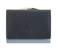 DuDu Corsica Portafoglio Protezione RFID Vera Pelle 11 cm blu