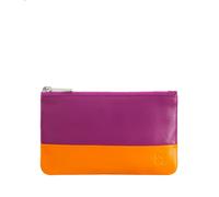DUDU Astuccio portachiavi colorato in pelle uomo donna formato bustina con zip Mauve
