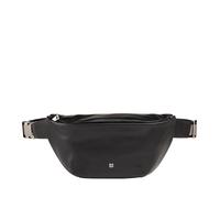 DUDU Marsupio in Vera Pelle per Uomo Donna con Cinghia Regolabile, Design Pulito Elegante Capiente, Marsupio a 3 Zip Nero