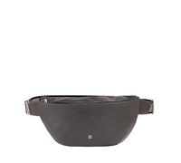DUDU Marsupio in Vera Pelle per Uomo Donna con Cinghia Regolabile, Design Pulito Elegante Capiente, Marsupio a 3 Zip Antracite