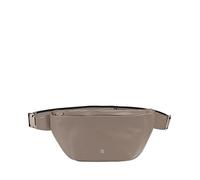 DUDU Marsupio in Vera Pelle per Uomo Donna con Cinghia Regolabile, Design Pulito Elegante Capiente, Marsupio a 3 Zip Taupe