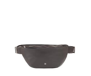DUDU Marsupio in Vera Pelle per Uomo Donna con Cinghia Regolabile, Design Pulito Elegante Capiente, Marsupio a 3 Zip Antracite