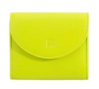 DUDU Mini Portafoglio Donna Slim in Vera Pelle con Portamonete Zip, Chiusura a Bottone, Portafogli Colorato Compatto Lime