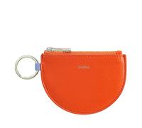 DUDU Mini Portamonete in Pelle per Donna con Cerniera Zip e Portachiavi Bicolore Slim Design Arancio