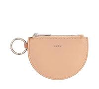 DUDU Mini Portamonete in Pelle per Donna con Cerniera Zip e Portachiavi Bicolore Slim Design Rosa cipria