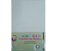 Dudu N Girlie Moses Basket - Set di lenzuola con angoli, 100% jersey di cotone, per neonato, ipoallergenico, traspirante, facile da pulire, morbido lenzuolo con angoli per culla (confezione da 2, crema e grigio)