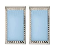 Dudu N Girlie spesso cotone lenzuolo con angoli per lettino da viaggio, 65 cm x 95 cm, pezzi, blu