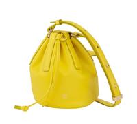 DUDU Piccola Borsa a Secchiello da Donna in Vera Pelle con Tracolla Regolabile e Chiusura a Coulisse - Borsa a Tracolla Elegante e Compatta con Cordoncino, Perfetta per l'Uso Quotidiano Citrus yellow